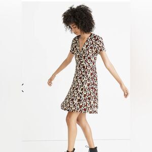 Madewell Button-Wrap Dress in Viola Floral